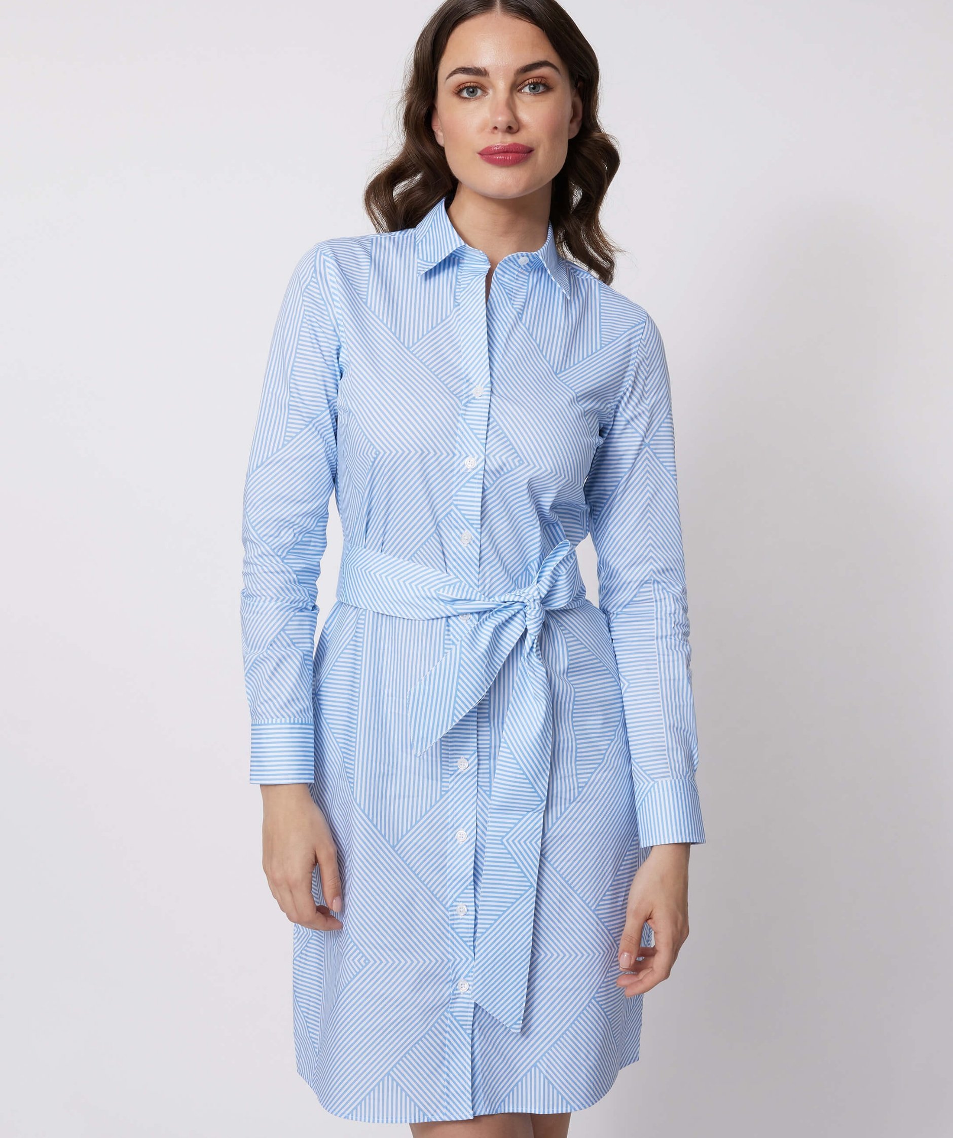 Kleid Hellblau / Weiß